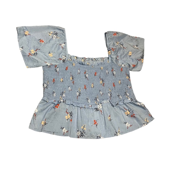 Madewell Smocked Flutter-Sleeve Top in Aloha Floral Size Large - Picture 12 of 14